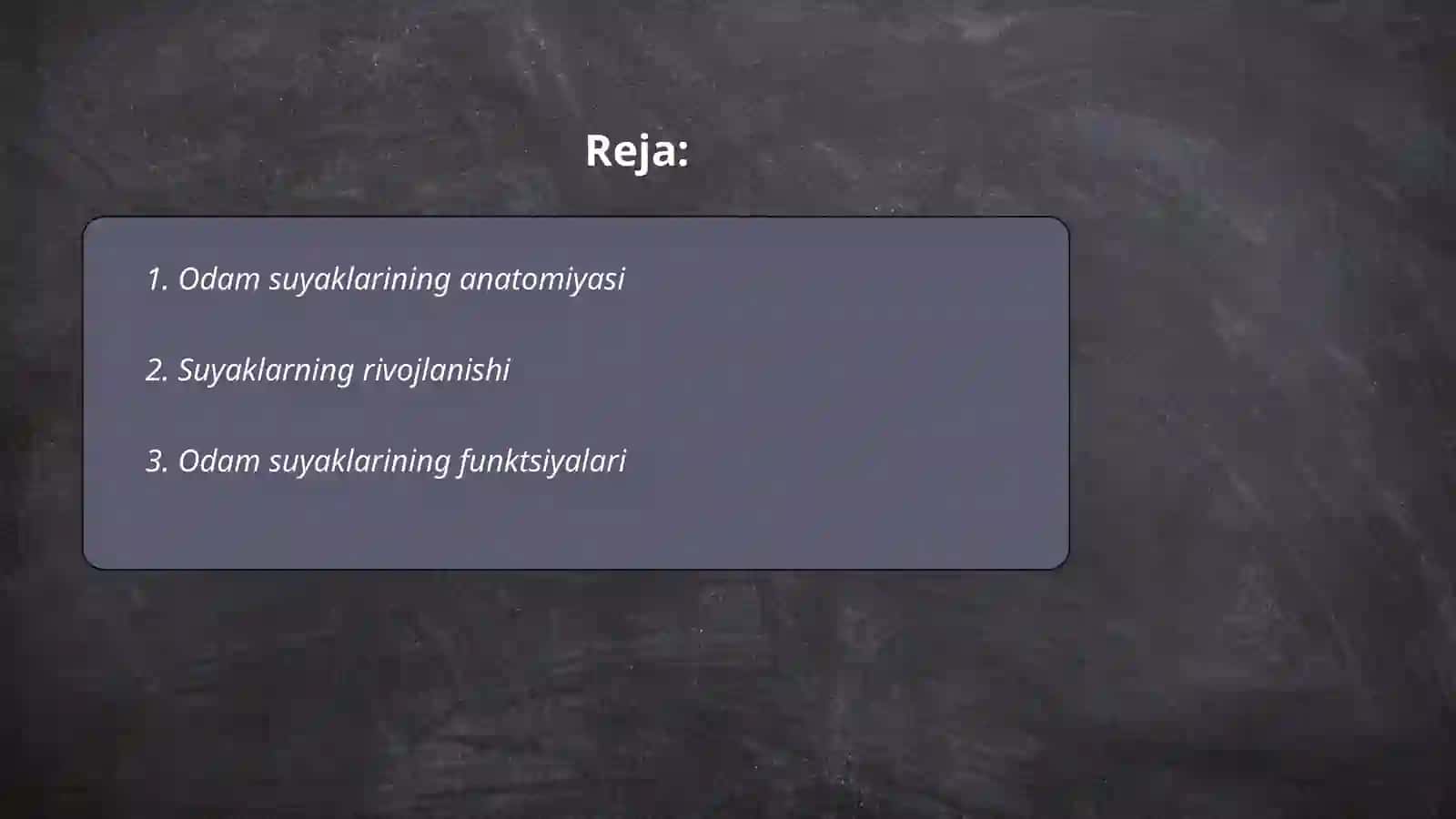 Odamsuyaklarini oʻrganish 2