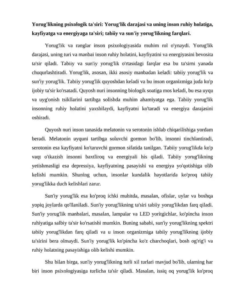 Yorug'lik va ranglarning psixologiyaga ta'siri 2