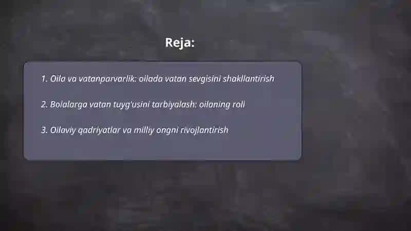 Oila vatan ichra vatan mavzusida 2