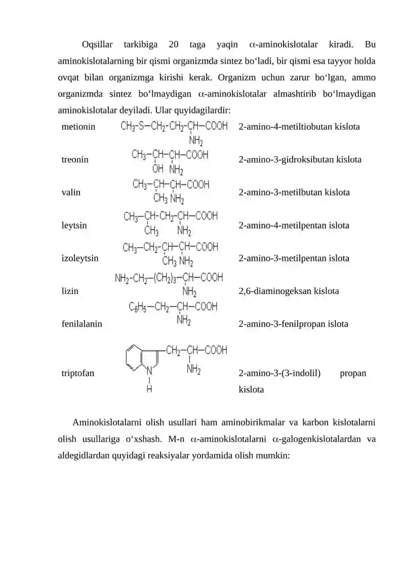 Aminokislotalar va oqsillar 2