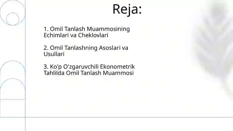 Omil Tanlash Muammosi 2