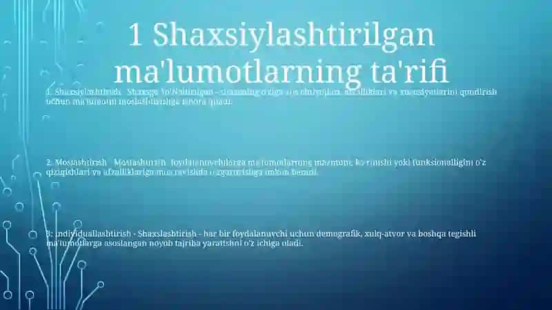 Shaxsga YoʻNaltirilgan Axborot 2