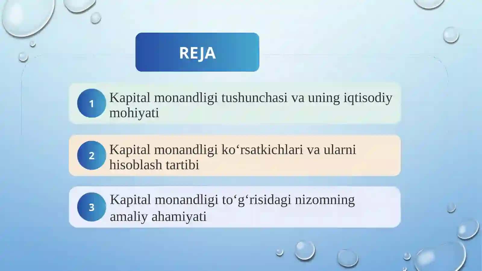 Kapital monandligi to’g’risidagi nizom SLAYD 2