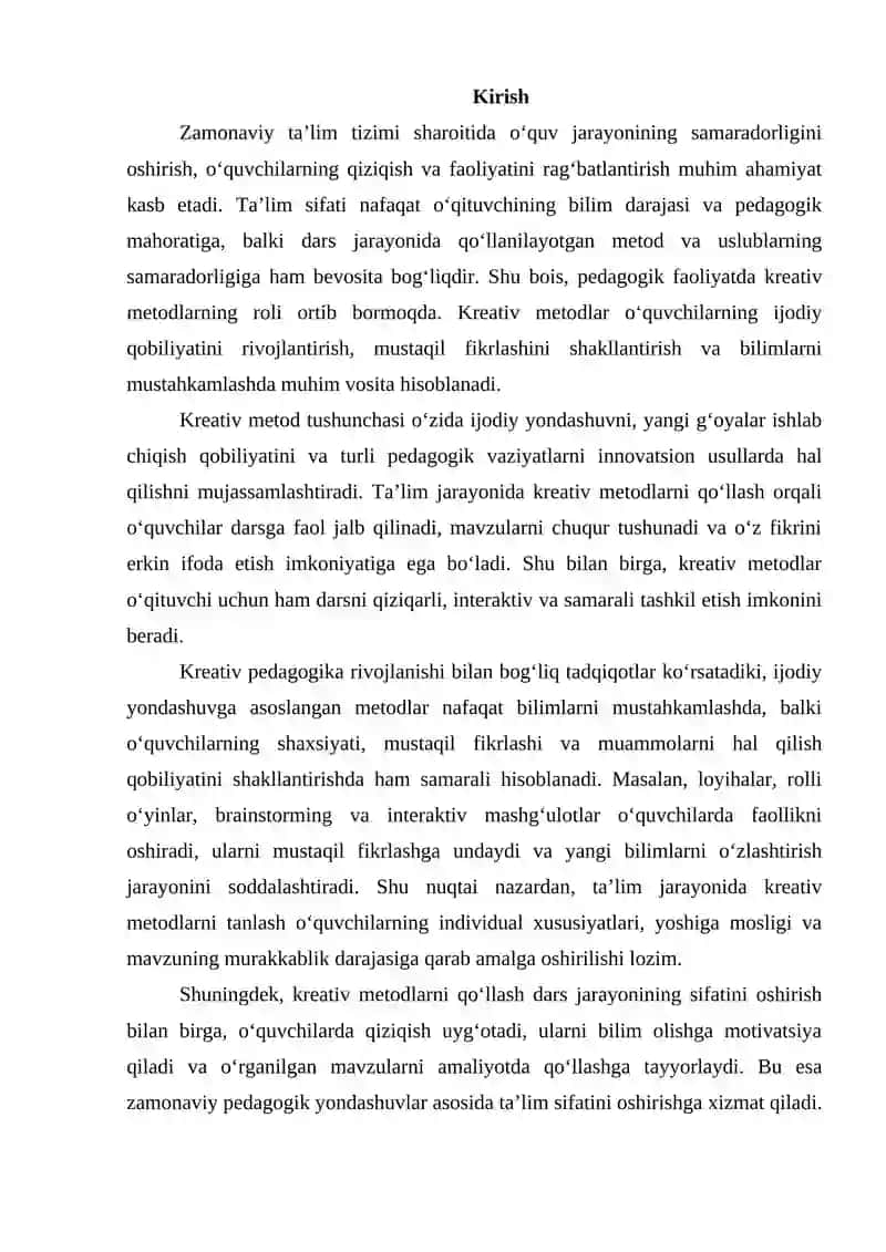 Ta'lim jarayonida kreativ metod tanlash 2