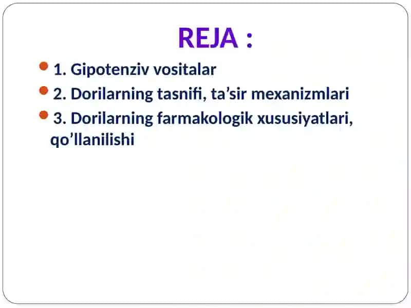 Gipotenziv vositalar 2