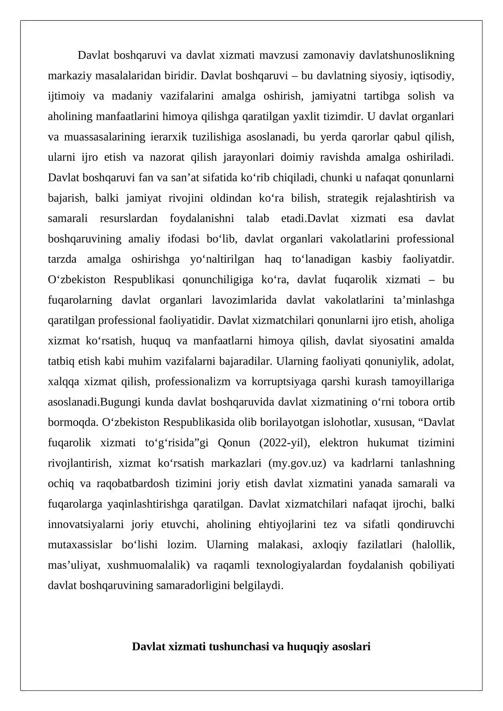 Davlat boshqaruvida davlat xizmati 2