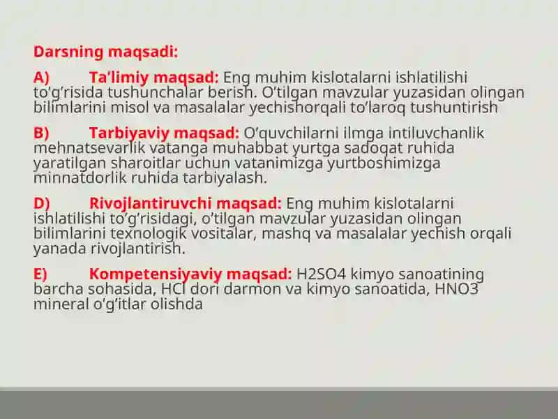 ENG MUHIMKISLOTALARNI ISHLATILISHI 2