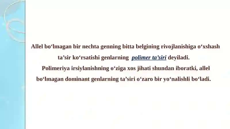 Genlarning polimeter ta'siri 2
