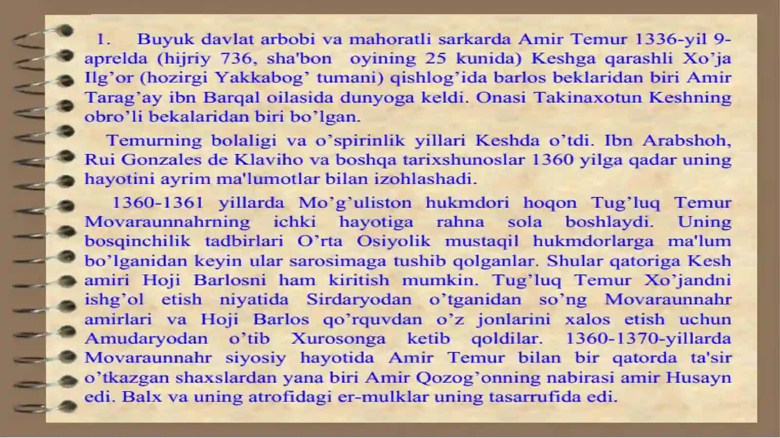 AMIR TEMUR VA TEMURIYLAR DAVRI TARIXIY GEOGRAFIYASI 2