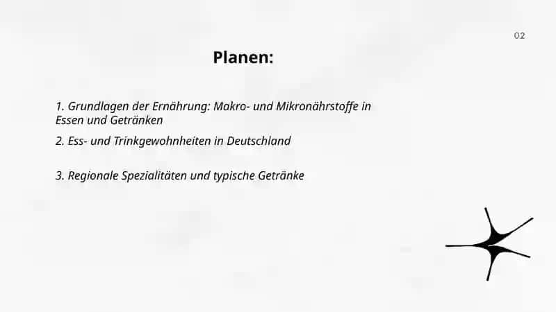 Essen und Getränke( gemeinsam Informationen) 2
