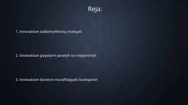 Innovatsion tadbirkorlik 2