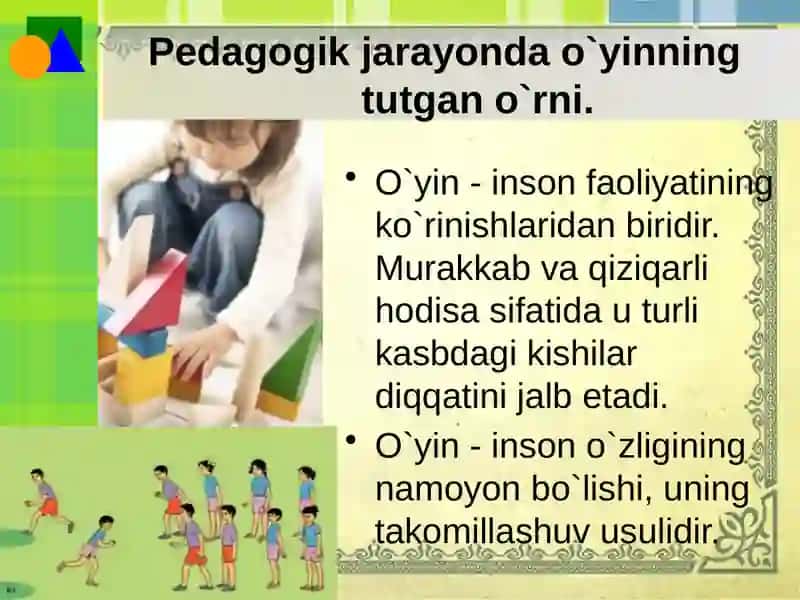 O'yinning yoshg'axo'shususiyatlari 2