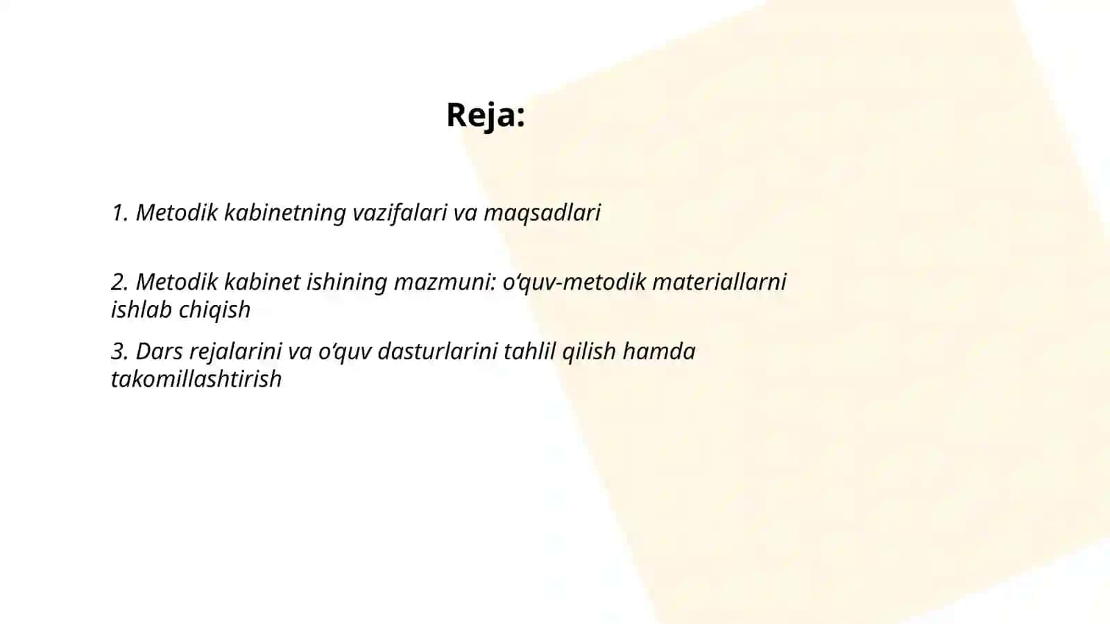 Metodik kabinet ishining mazmuni va asosiy shakllari 2