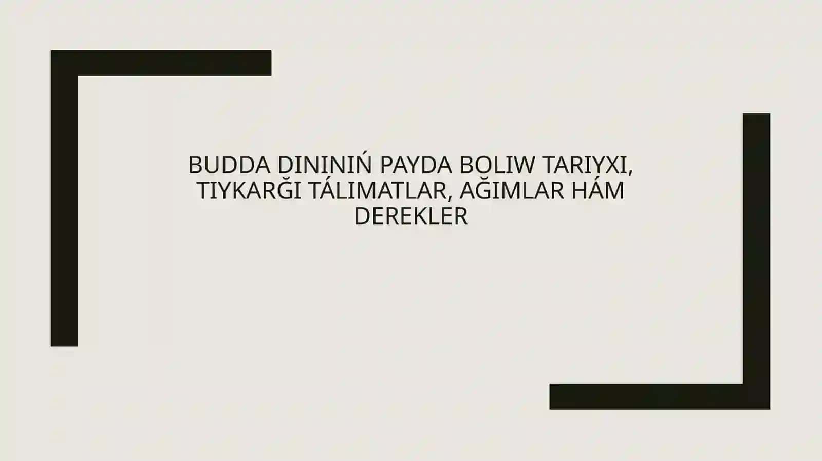 Budda dini 2