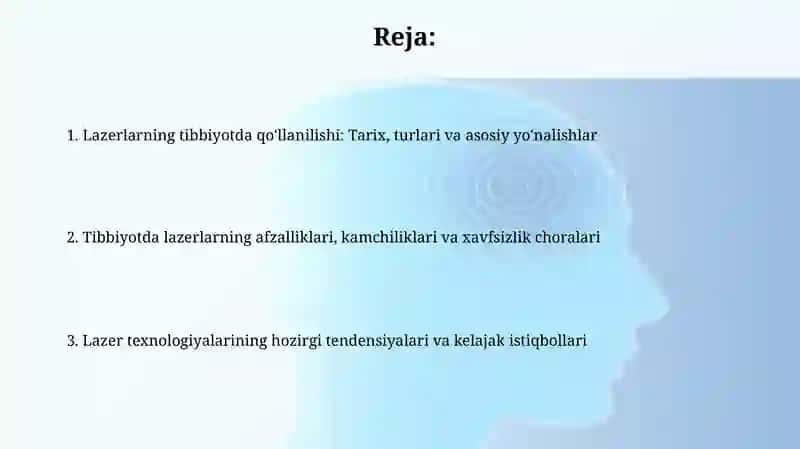 Lazerning tibbiyotda qo'llanishi 2