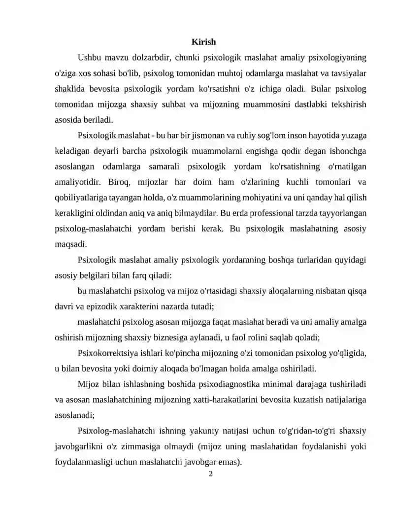 Konsultatsiyani òtkazishning 5 qadamli modeli. 2