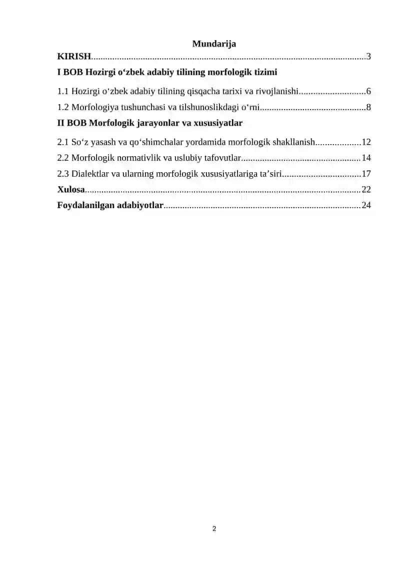 Hozirgi oʻzbek adabiy tilida morfologik xususiyatlari 2