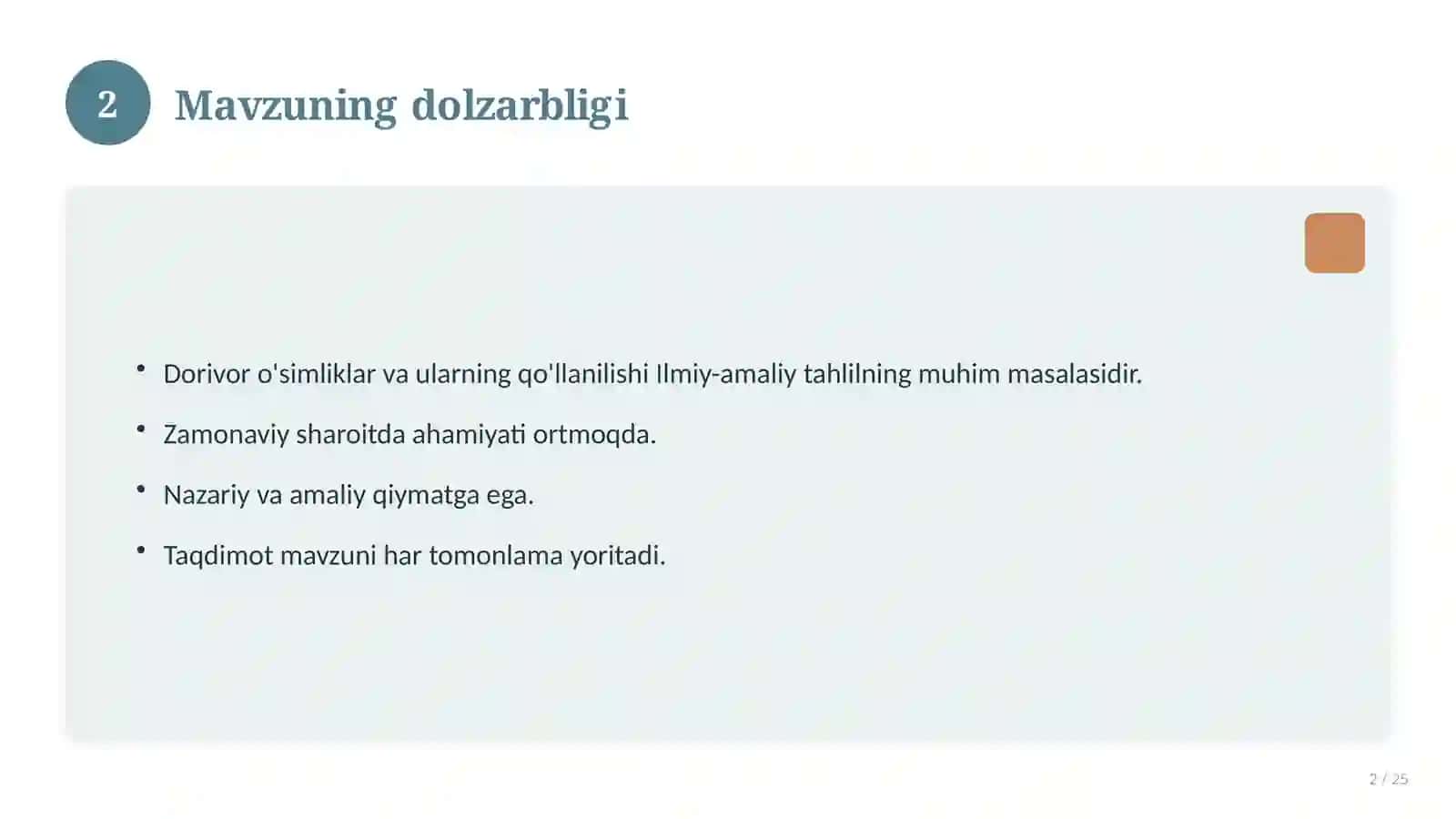 Dorivor o'simliklar va ularning qo'llanilishi 2