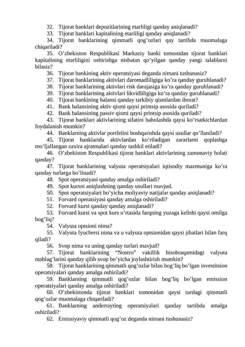 Joriy nazorat savollari 2