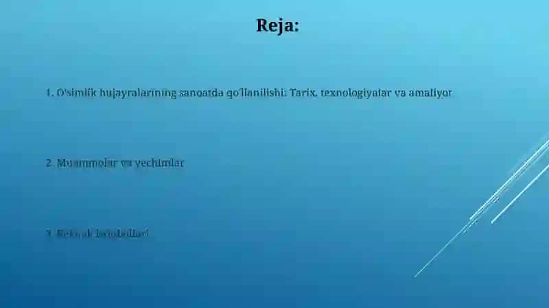 O'simliklar hujayralaridan sanoatda foydalanish 2