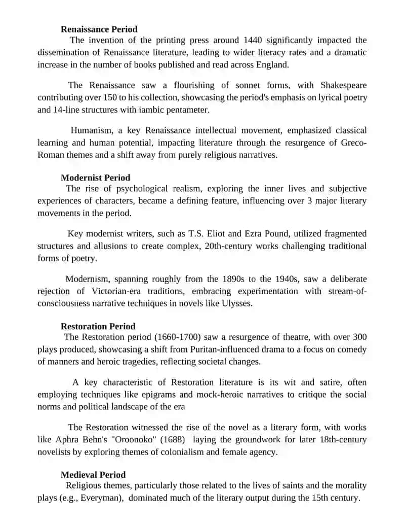 Periods of English Literatures 2