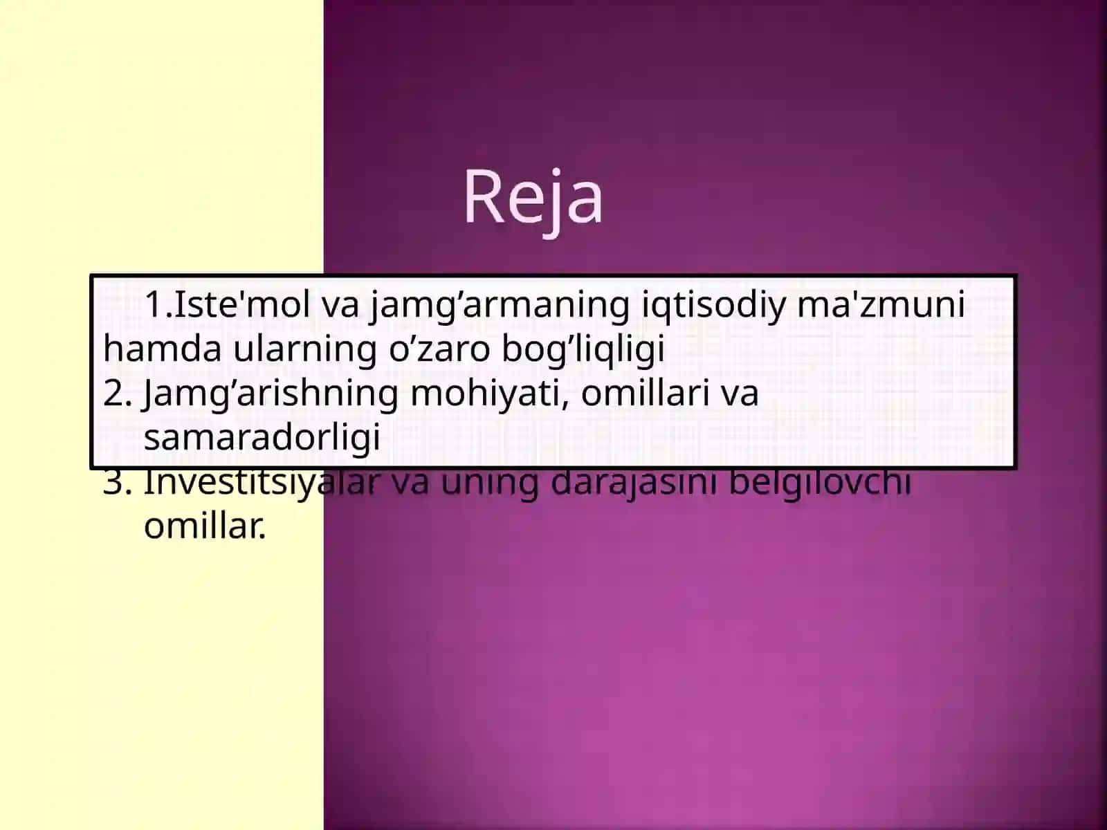 Iste’mol va jamg‘arish funktsiyalari 2