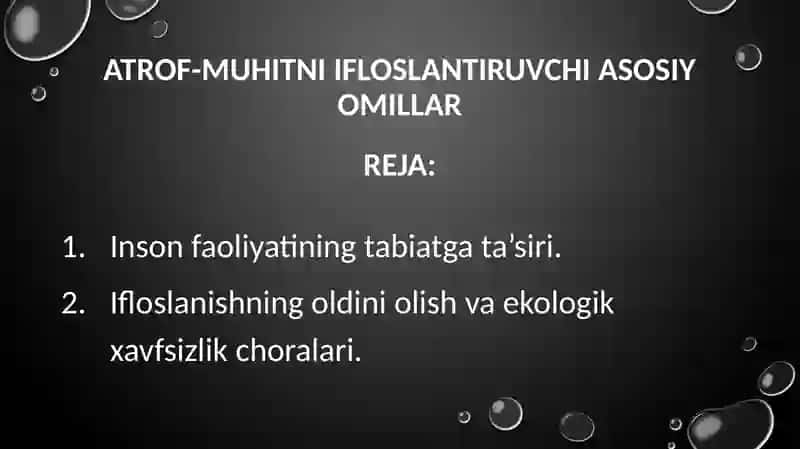 Ekalogiyafanidan taqdimot loyihasi 2