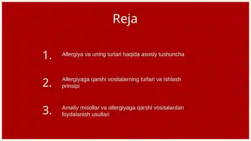 Allergiyaga qarshi vositalar 2