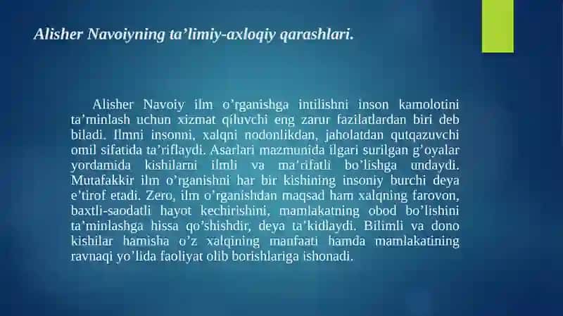 Alisher Navoiy hayoti va ijodi 2