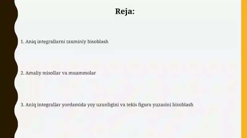 Aniq integralni taqribiy 2