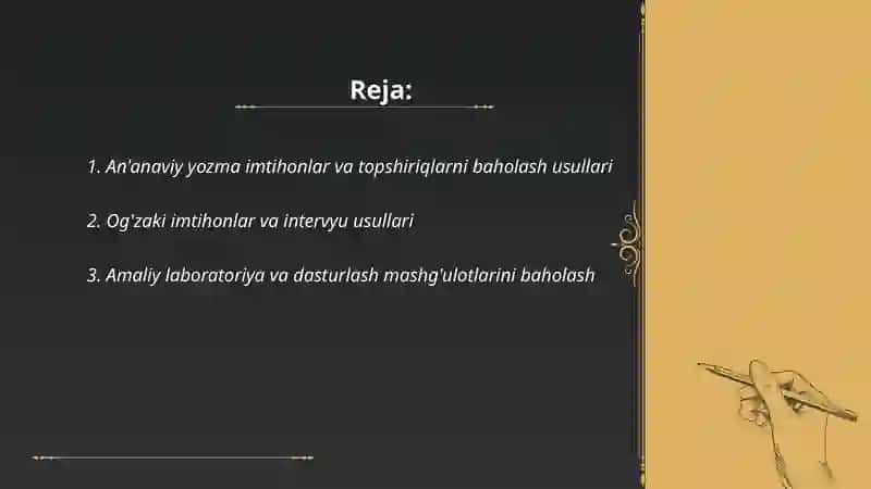 Informatika talabalar bilimini nazorat qilish usullari 2