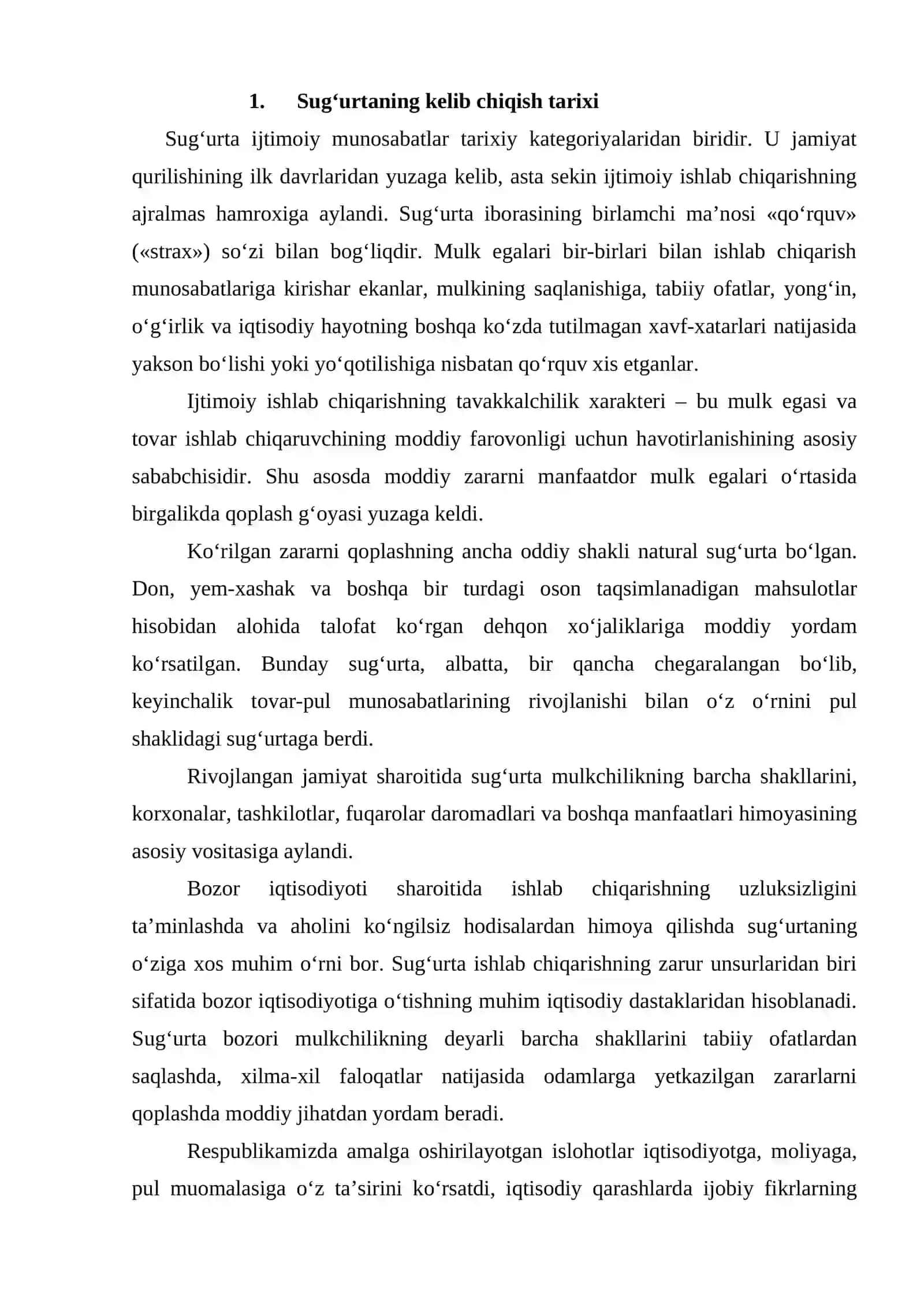 Sug'urtaning Iqtisodiyotdagi Ahamiyati 2