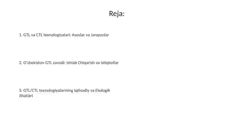 GTL va CTL texnologiyalari 2