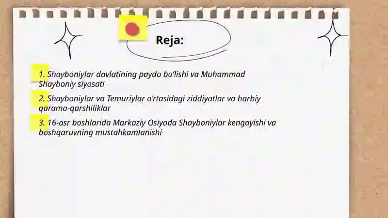 Oʻzbek davlatchiligining tarixiy bosqichlari 2