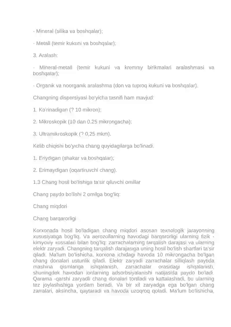 Sanoat changlari va ularning ta'lim bo'yicha tasnifi 2