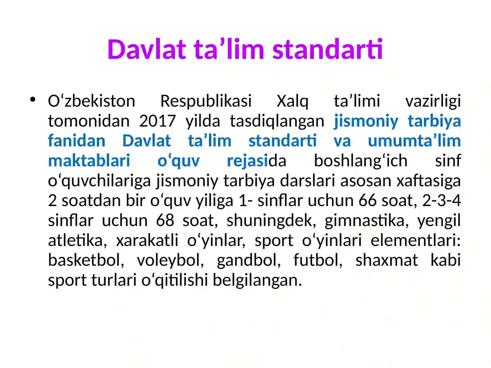 JISMONIY TARBIYA DARSIGA BOLGAN GIGIENIK TALABLAR 2