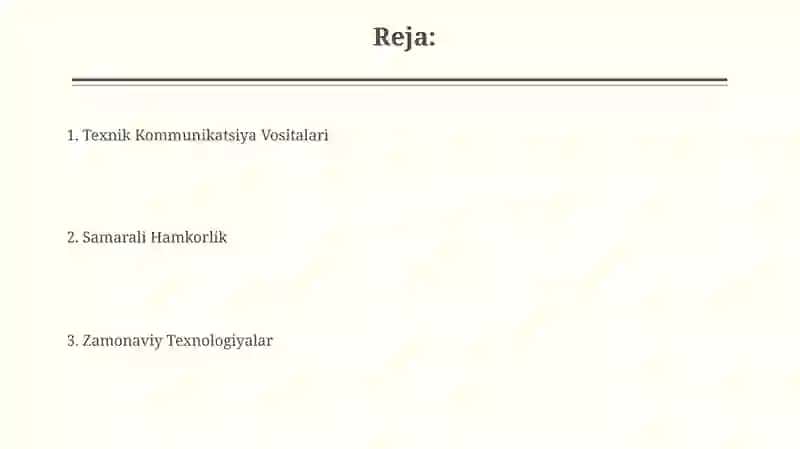 Texnik Kommunikatsiya Vositalari 2