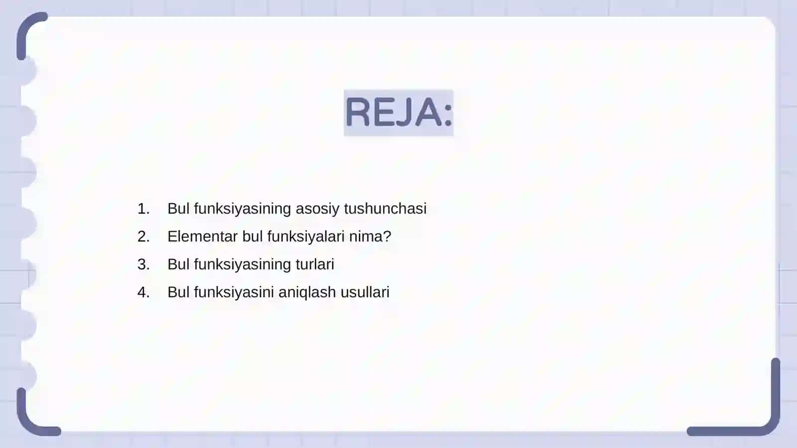 Bul funksiyalari 2