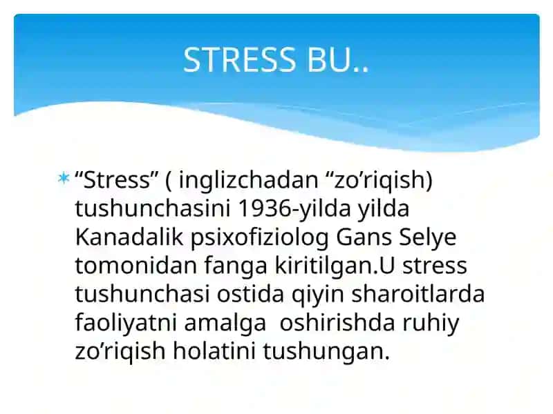 Tashkilotda stresslar va stresslarni boshqarish 2