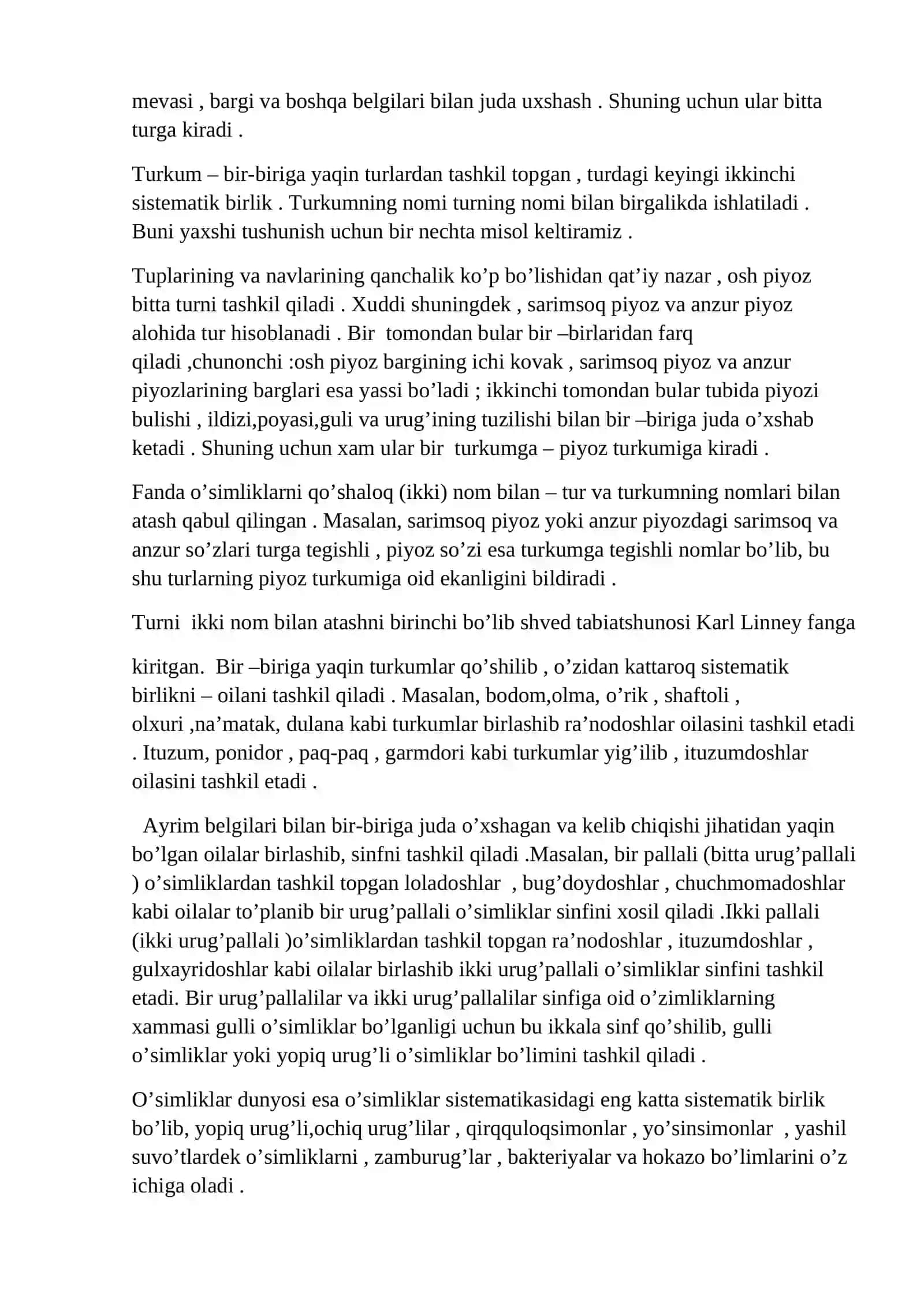 O’simliklarning xilma-xilligi 2