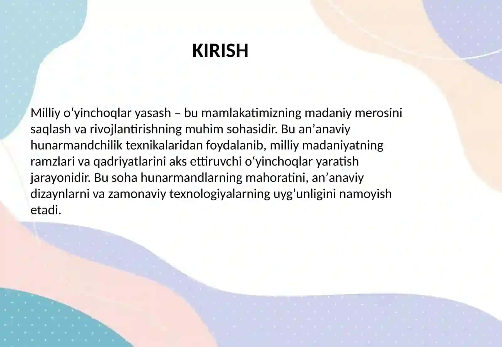 Milliy oʻyinchoqlar yasash 2