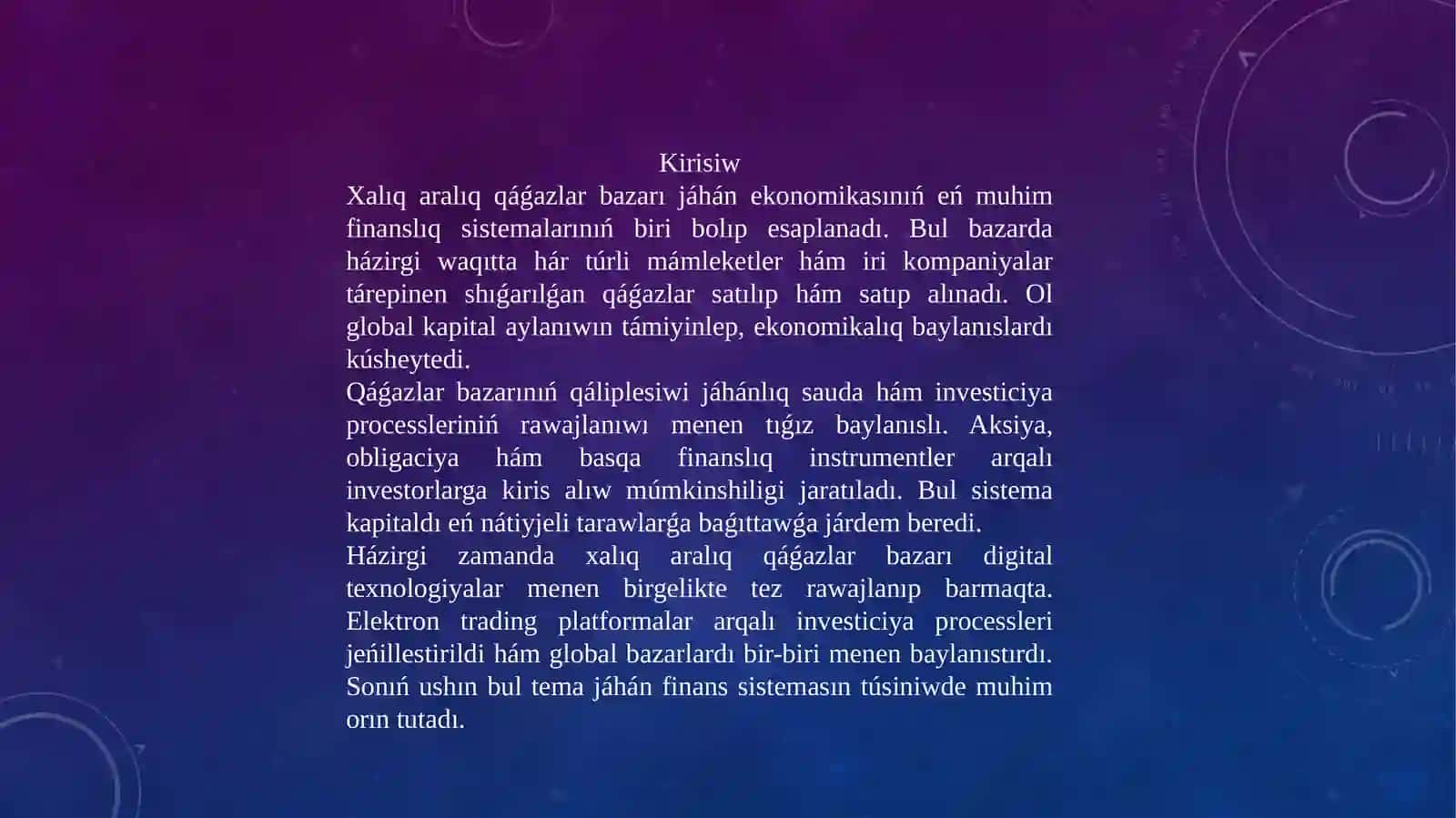 Xalıq aralıq qáǵazlar bazarı 2