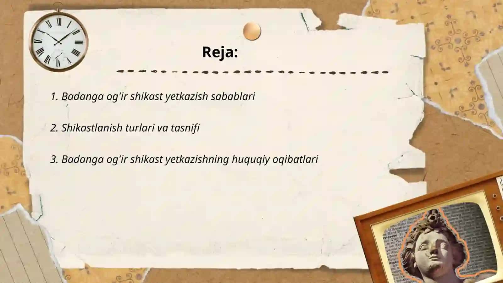 Badanga og'ir shikast yetkazish 2