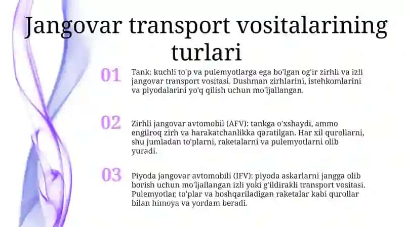 Jangovar Mashinalarning Umumiy Tasnifi 2