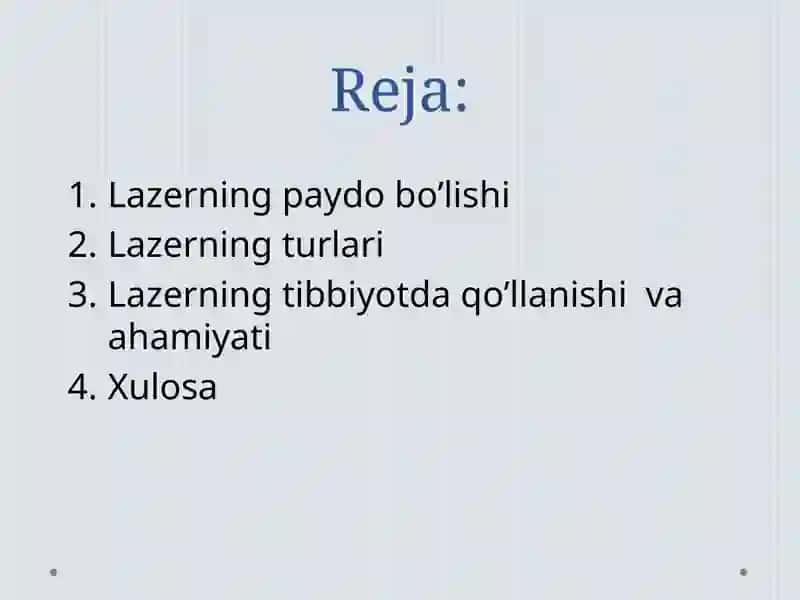 Lazerning Tibbiyotda Qo'llanishi 2