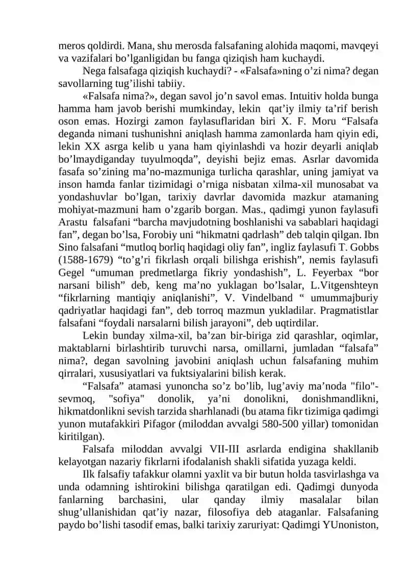 Falsafaning fan va dunyoqarashga doir mohiyati 2