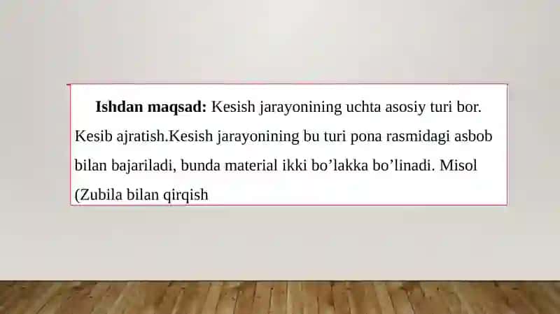 Kesib ishlash 2