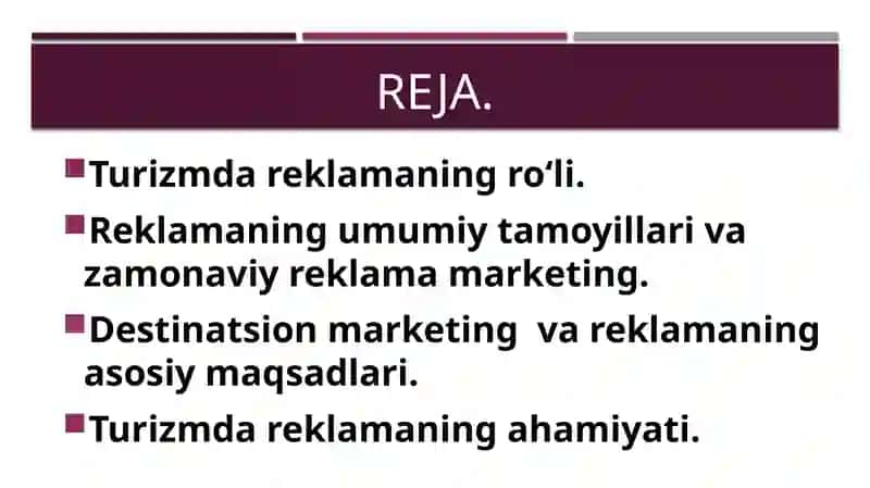 Reklama:tushunchavatamoyillar 2