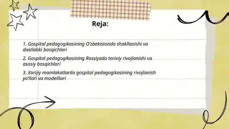 Gospital pedogogikaning O’zbekistonda Rossiyada Xorijda rivojlanish tarixi 2