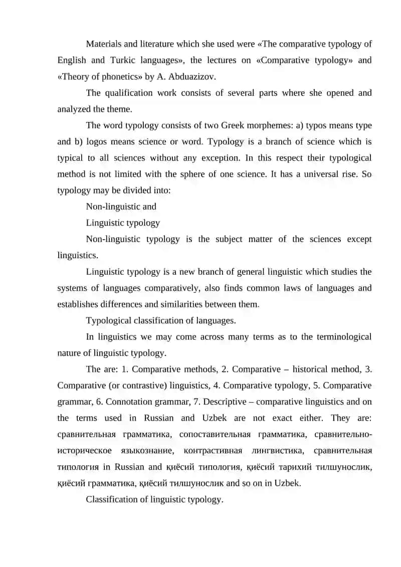 Parts of Comparative Typology 2